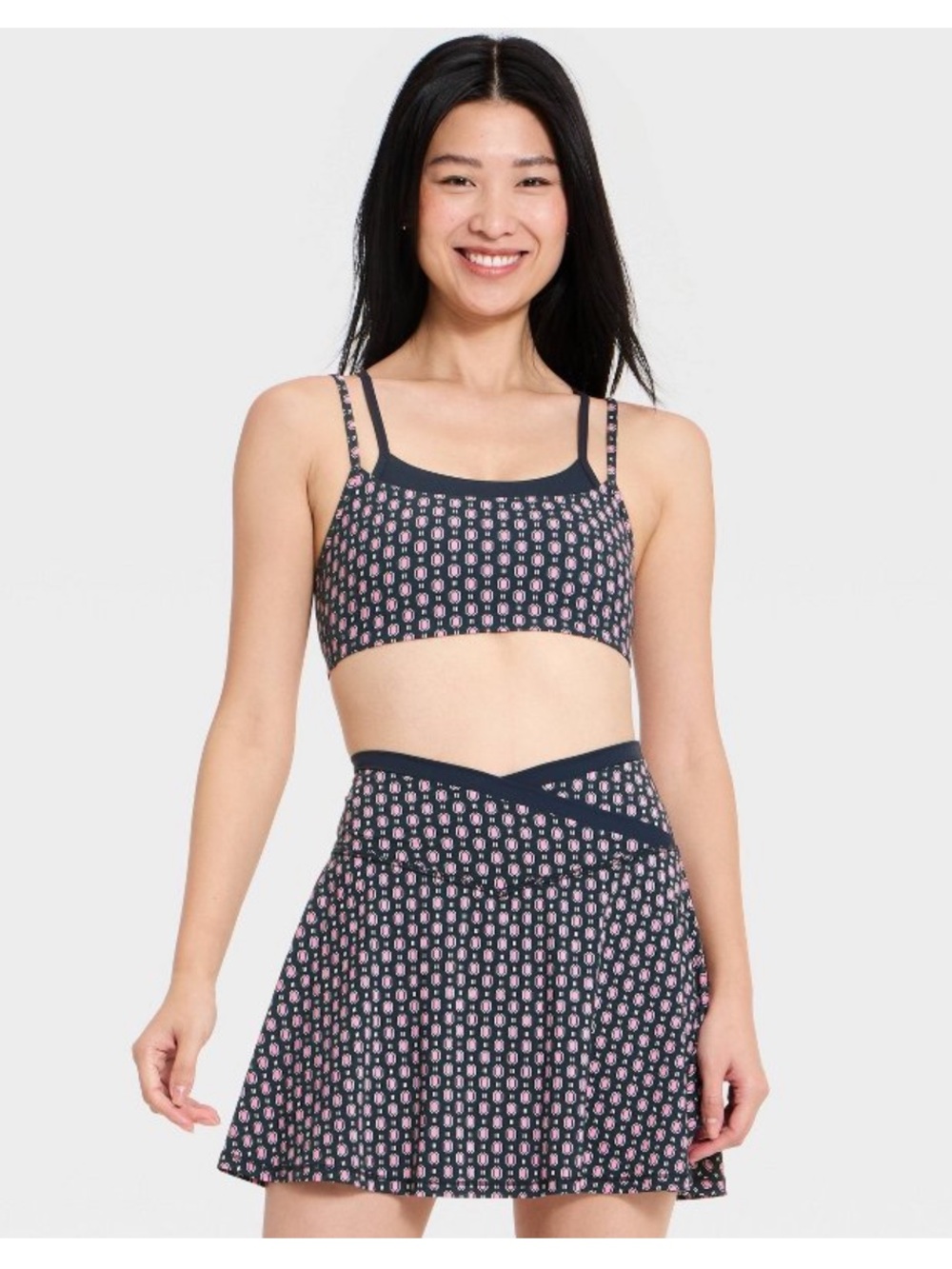 All in Motion Everyday Soft Double Layered Light Support Sports Bra Blue Scarf - Picture 3 of 6